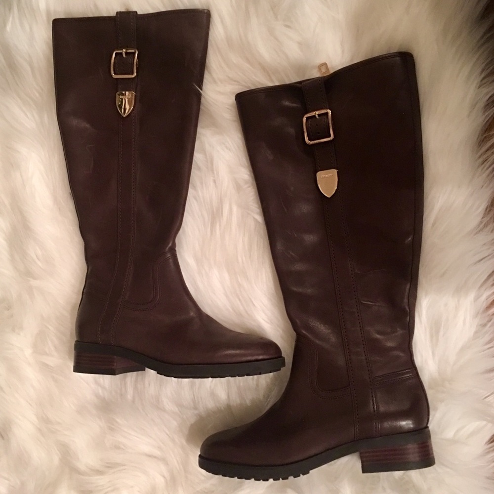 Coach Easton Brown Leather Boots